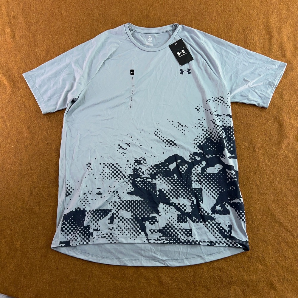 Under Armour Mens Large Blue Tech Fade Graphic Short Sleeve T-Shirt NWT